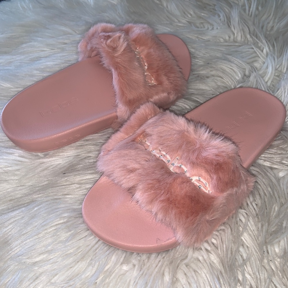 Bebe fur slide sandals sz 8 nwot - Picture 1 of 2